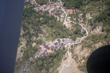 A village seen from the air